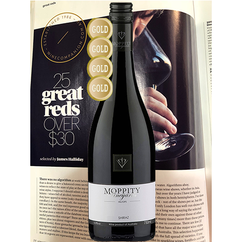 Moppity Estate Shiraz in Halliday's 25 Great Reds over $30